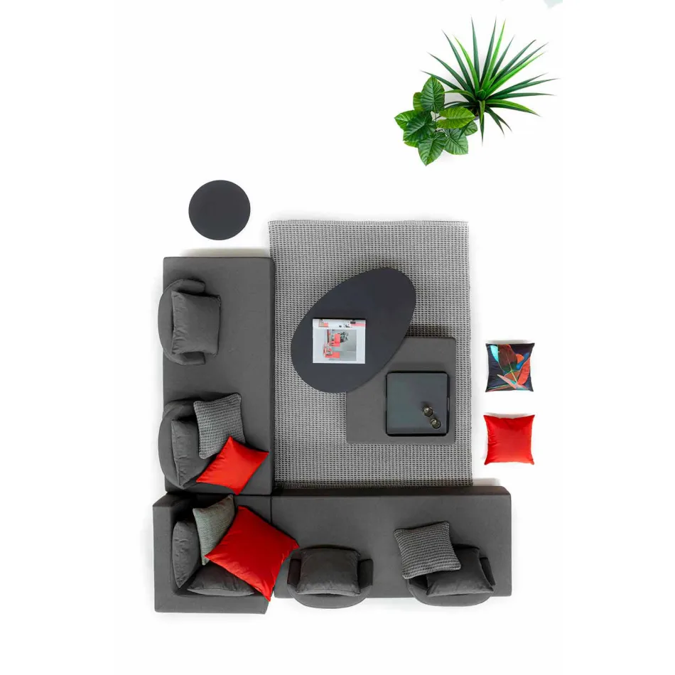 Modernes Design Outdoor Corner Lounge aus Homemotion Stoff - Benito Viadurini