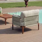 Wohnzimmer, bestehend aus 2 Sesseln, 1 Sofa und Couchtisch aus Aluminium - Symphony Viadurini