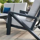 Wohnzimmer, bestehend aus Sofa, Couchtisch und Sesseln mit Fußstütze - Anschlagtafel Viadurini