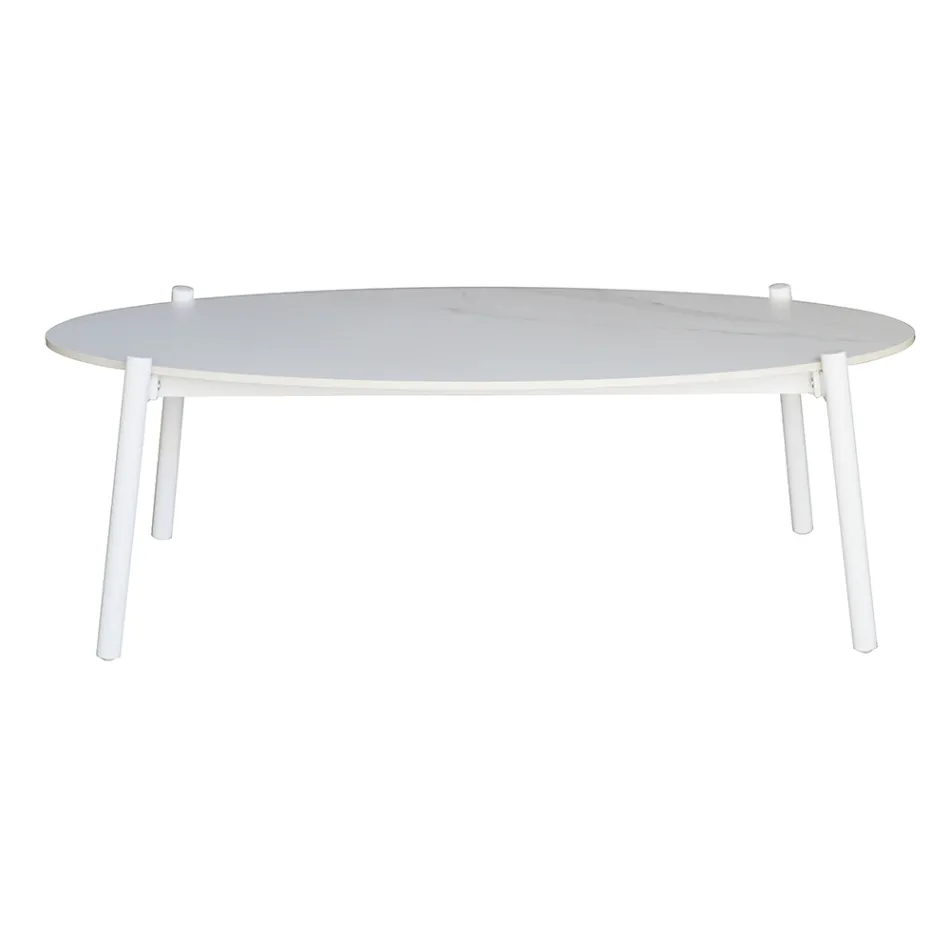 Outdoor-Wohnzimmer mit Kissen und abgerundeten Armlehnen - Zenith Viadurini