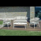 Outdoor-Wohnzimmer mit abgerundeten Kissen und Armlehnen - Zenith Viadurini