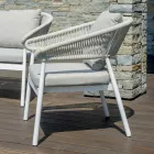 Outdoor-Wohnzimmer mit abgerundeten Kissen und Armlehnen - Zenith Viadurini