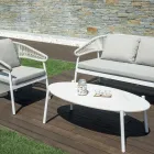 Outdoor-Wohnzimmer mit abgerundeten Kissen und Armlehnen - Zenith Viadurini