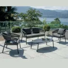 Outdoor-Wohnzimmer mit Kissen und abgerundeten Armlehnen - Zenith Viadurini