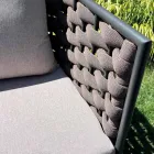 Wohnzimmer im Freien mit Sofa, Sessel und rechteckigem Couchtisch - Dandelium Viadurini