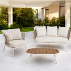 Outdoor Lounge mit Aluminiumrahmen und Seilrückenlehne - Skyline Viadurini