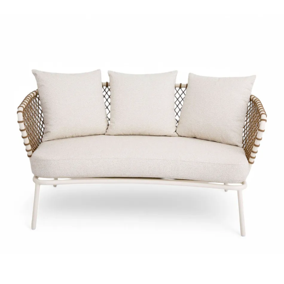 Outdoor Lounge mit Aluminiumrahmen und Seilrückenlehne - Skyline Viadurini