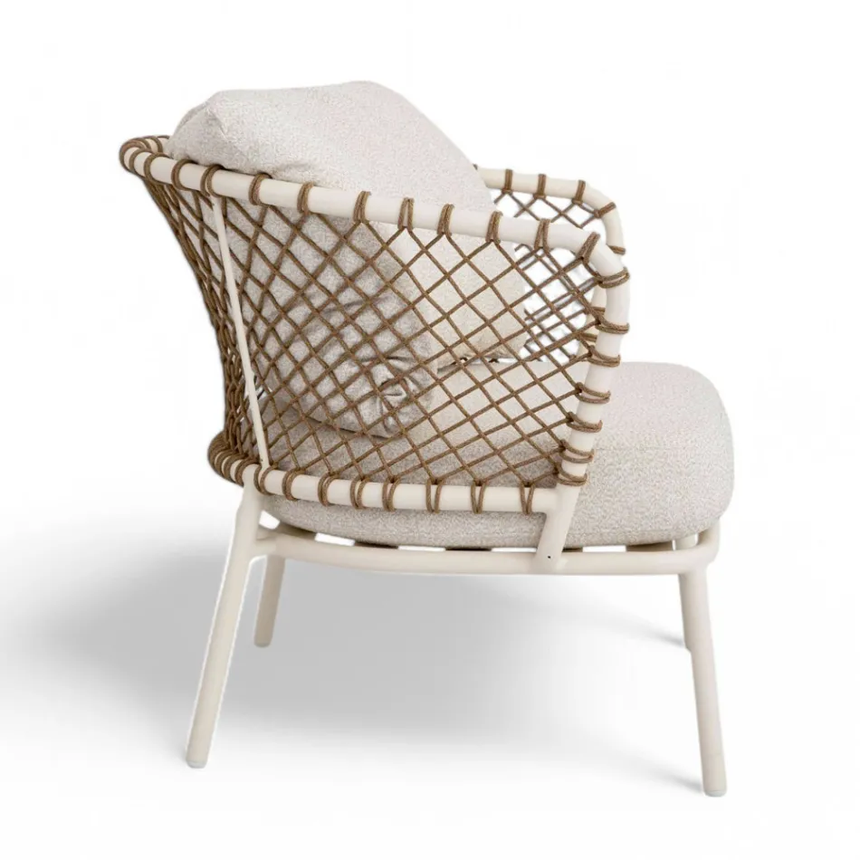 Outdoor Lounge mit Aluminiumrahmen und Seilrückenlehne - Skyline Viadurini