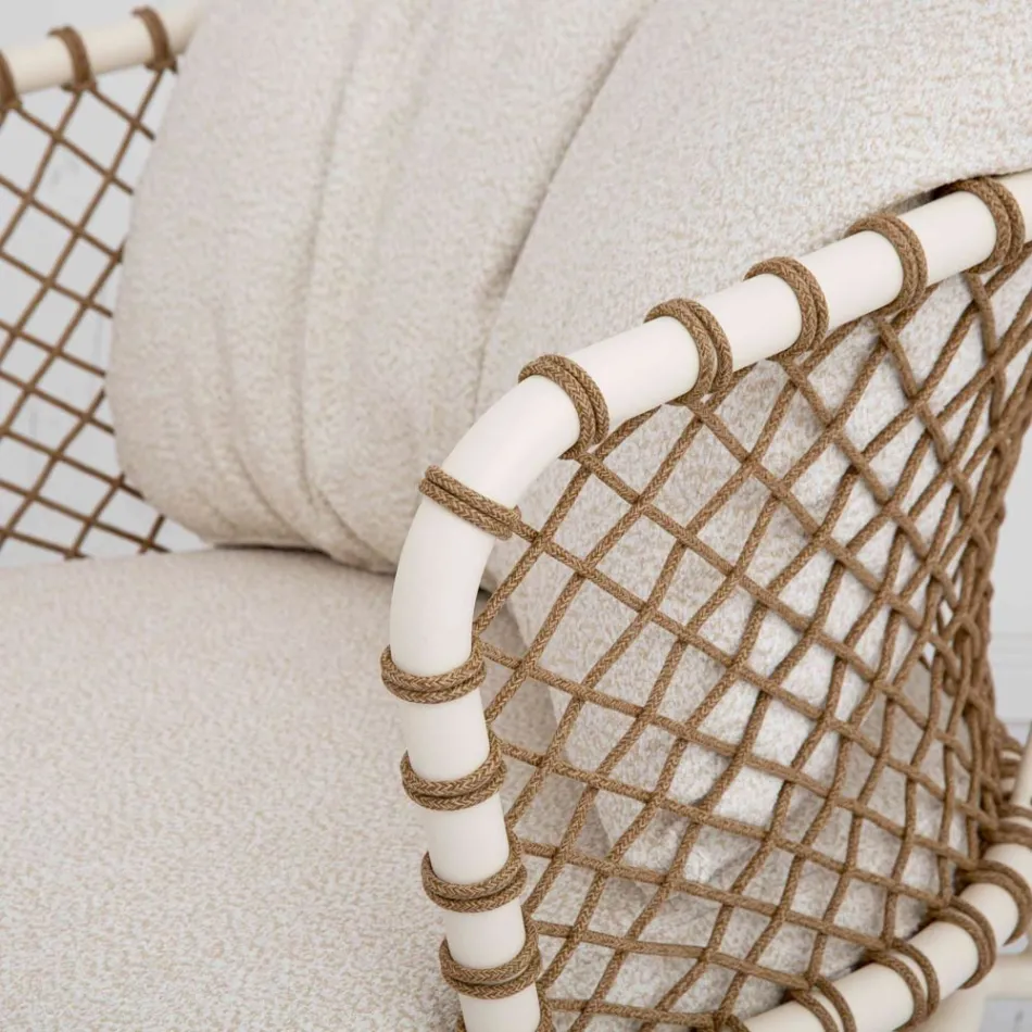 Outdoor Lounge mit Aluminiumrahmen und Seilrückenlehne - Skyline Viadurini