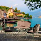 Outdoor-Lounge mit handgefertigter Eisenstruktur Made in Italy - Melinda Viadurini