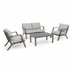 Outdoor Lounge aus Aluminium mit Kissen aus Stoff - Armonia Viadurini