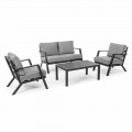 Outdoor Lounge aus Aluminium mit Kissen aus Stoff - Armonia