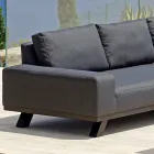 Outdoor-Lounge aus schwarzem Aluminium mit Keramik-Couchtisch - Ghislain Viadurini