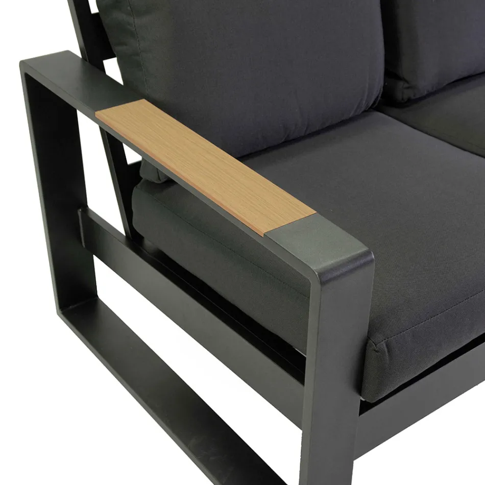 Outdoor Lounge aus Aluminium und Polywood Armlehnen - City Viadurini