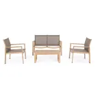 Gartenlounge mit 1 Sofa, 2 Sesseln und 1 Couchtisch - Plan Viadurini