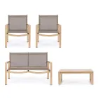 Gartenlounge mit 1 Sofa, 2 Sesseln und 1 Couchtisch - Plan Viadurini