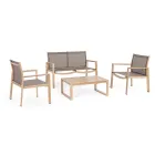 Gartenlounge mit 1 Sofa, 2 Sesseln und 1 Couchtisch - Plan Viadurini