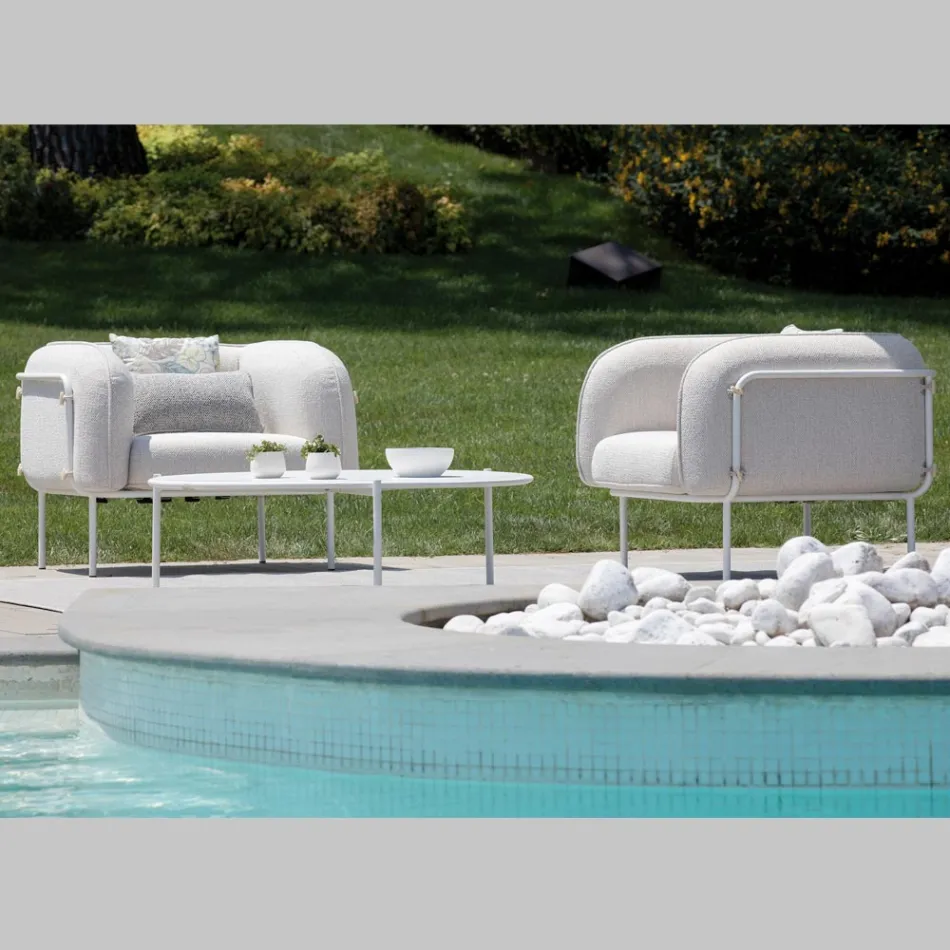 Gartenlounge mit 1 Sofa und 2 Sesseln Made in Italy - Planter Viadurini