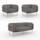 Gartenlounge mit 1 Sofa und 2 Sesseln Made in Italy - Planter Viadurini