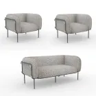 Gartenlounge mit 1 Sofa und 2 Sesseln Made in Italy - Planter Viadurini