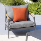 Gartenlounge mit 2 Sesseln, 1 Sofa und 1 Aluminiumtisch - Minni Viadurini