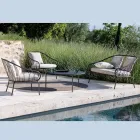 Gartenlounge mit 2 Sesseln und 1 2-Sitzer-Sofa Made in Italy - Fontana Viadurini