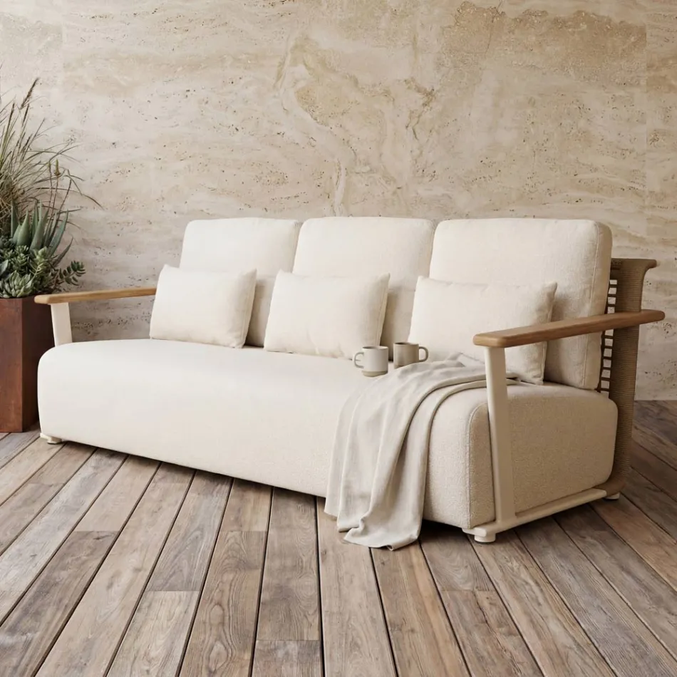 Gartenlounge mit Sofa, 2 Sesseln und Couchtisch - Montorio Viadurini