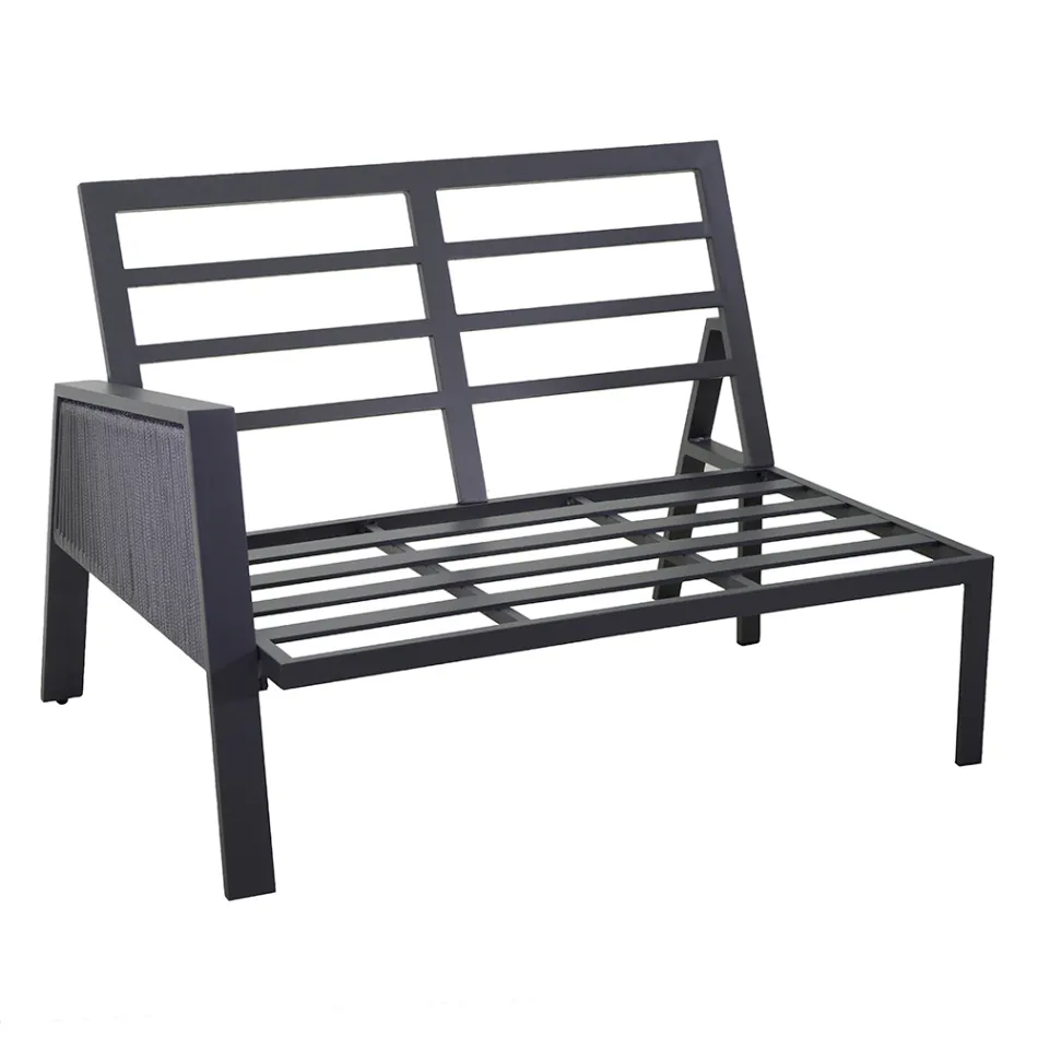 Gartenlounge mit Sofa und Couchtisch aus Aluminium - Label Viadurini