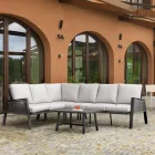 Gartenlounge mit Sofa und Couchtisch aus Aluminium - Label Viadurini