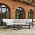 Gartenlounge mit Sofa und Couchtisch aus Aluminium - Label