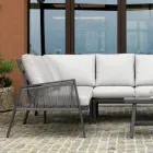 Gartenlounge mit Sofa und Couchtisch aus Aluminium - Label Viadurini