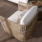 Gartenlounge aus weißem Aluminium und Stoff - Eugene Viadurini