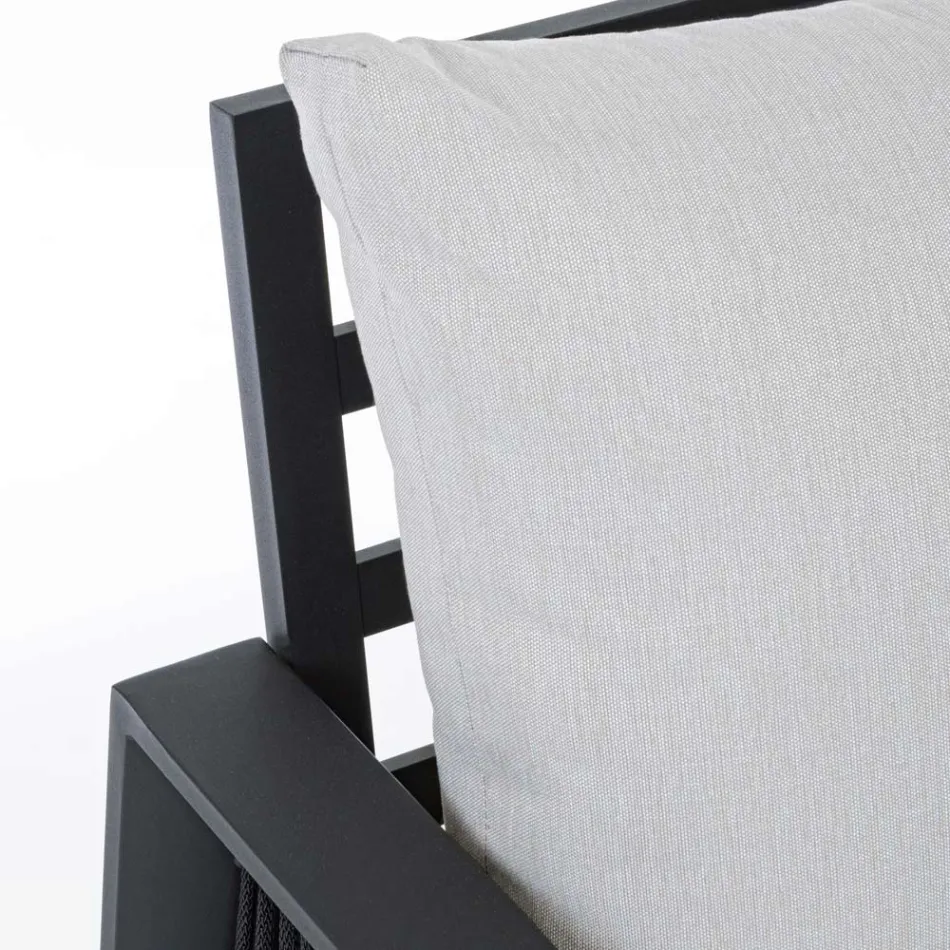 Gartenlounge im weißen oder schwarzen Aluminiumdesign – Milk Rain Viadurini