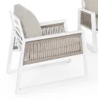 Gartenlounge im weißen oder schwarzen Aluminiumdesign – Milk Rain Viadurini