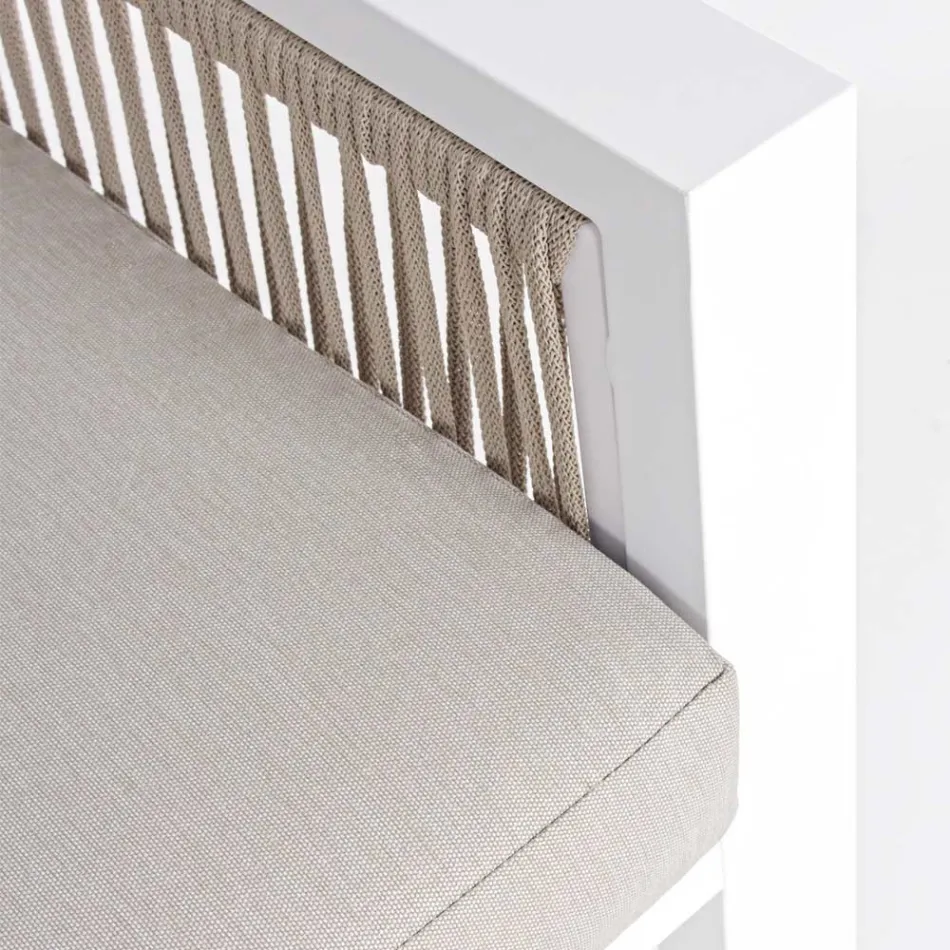 Gartenlounge im weißen oder schwarzen Aluminiumdesign – Milk Rain Viadurini