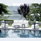 Gartenlounge-Set aus Aluminium und 2 Couchtische aus Aluminium - Brisa Viadurini
