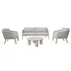 Smeria Garten-Lounge-Set aus Aluminium und gewebtem Seil mit Kissen Viadurini