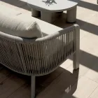 Smeria Garten-Lounge-Set aus Aluminium und gewebtem Seil mit Kissen Viadurini