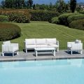 Gartenlounge-Set aus Aluminium und Stoff mit Polsterung und Kissen - Vetra