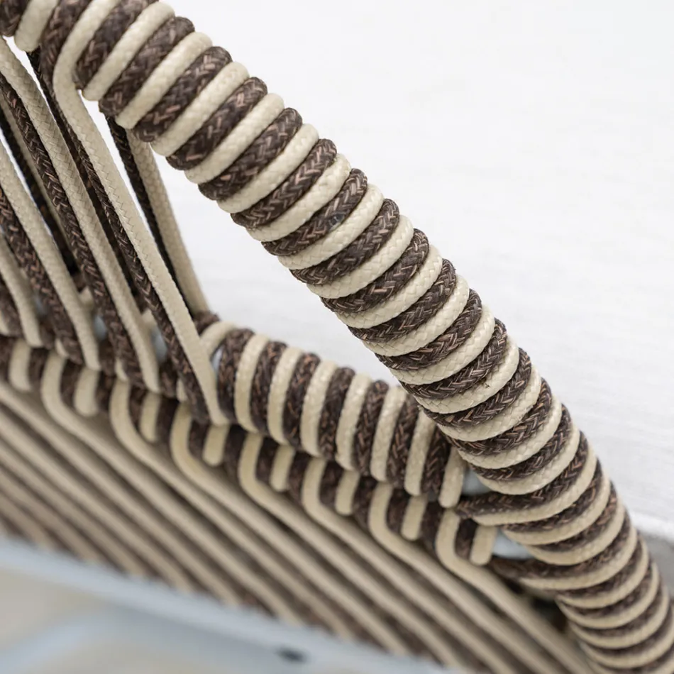 Gartenlounge aus Aluminium und Seilgeflecht - Alcor Viadurini