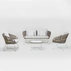 Gartenlounge aus Aluminium und Seilgeflecht - Alcor Viadurini