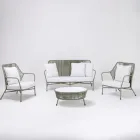 Gartenlounge aus Aluminium und Seilgeflecht - Asteria Viadurini