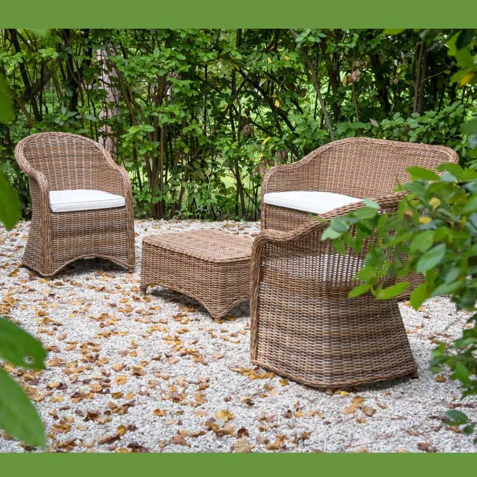 Gartenlounge aus Aluminium und Polyrattan Geflecht - Melina Viadurini