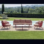 Rotes oder grünes Aluminium-Garten-Wohnzimmer - Regalrise Viadurini