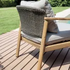 Rosira Gartenlounge-Set aus Akazienholz mit Seil- und grauen Kissen Viadurini