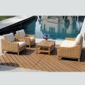 Gartenlounge-Set aus Holz mit Rattan und abnehmbaren Kissen - Silvara