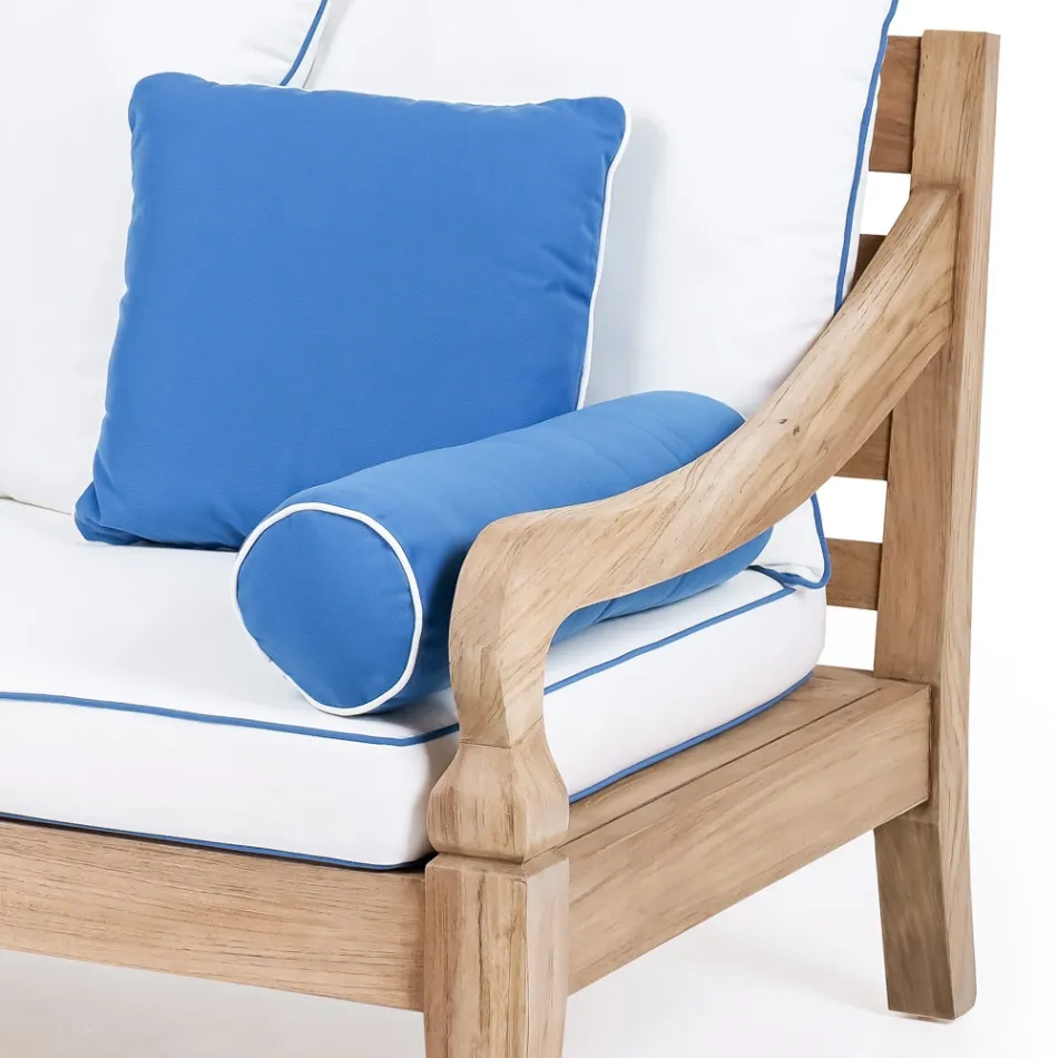 Gartenlounge-Set aus gebürstetem natürlichem Teakholz - Artes Viadurini