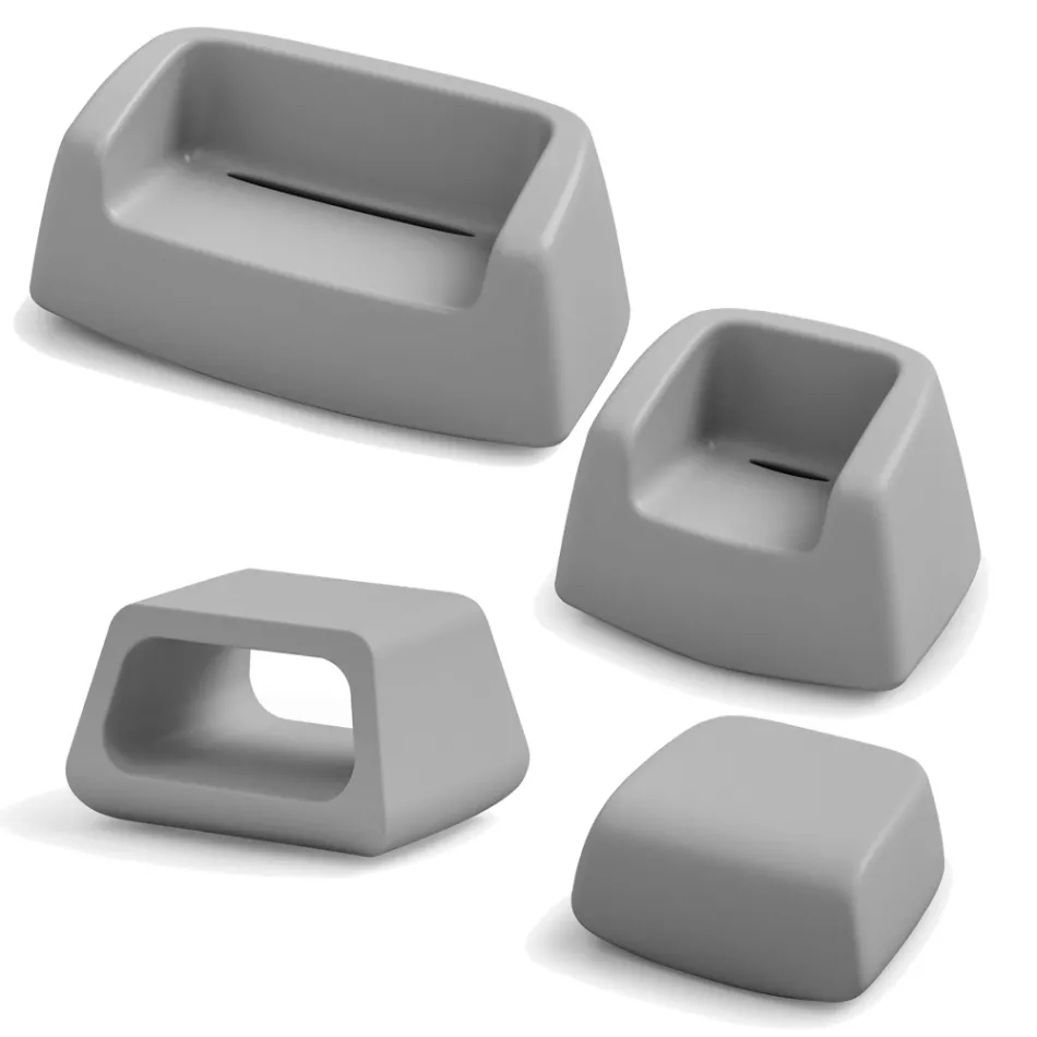 Gartenlounge aus farbigem Polyethylen Made in Italy 4-teilig - Pennini Viadurini