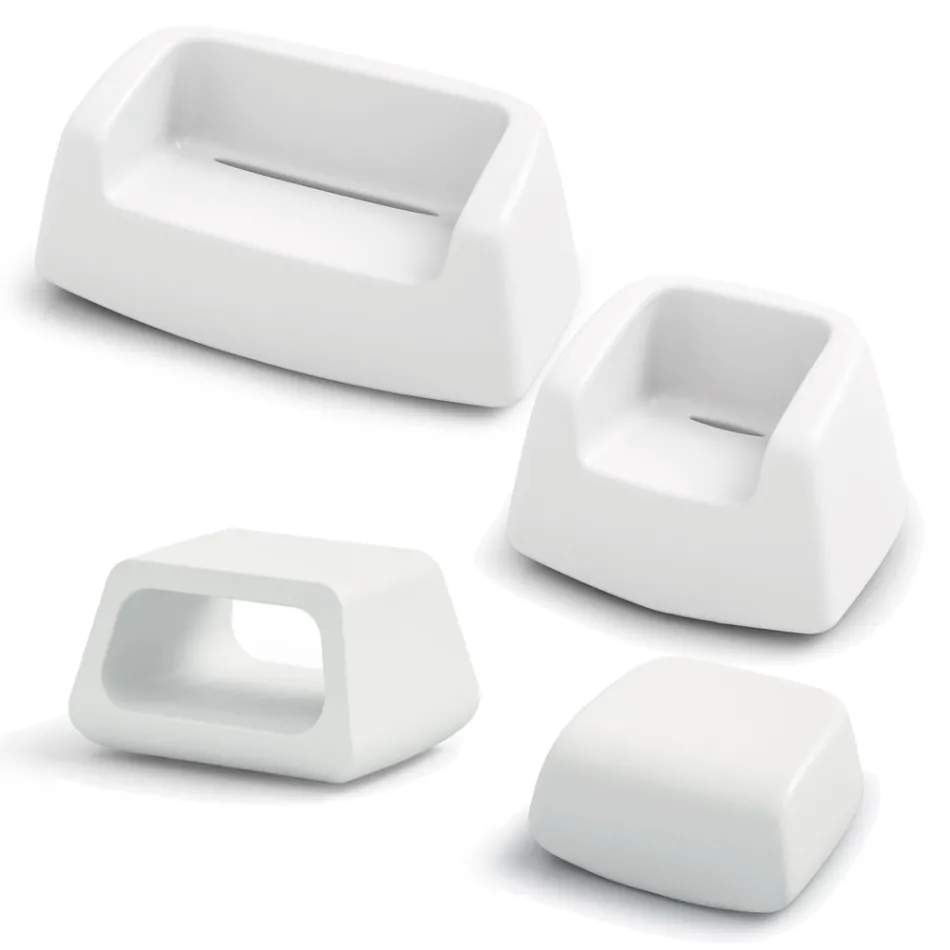 Garden Lounge aus farbigem Polyethylen Made in Italy 4 Stück - Nibs Viadurini