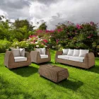 Handgewebtes Gartenset aus Polyrattan – Charlie Viadurini